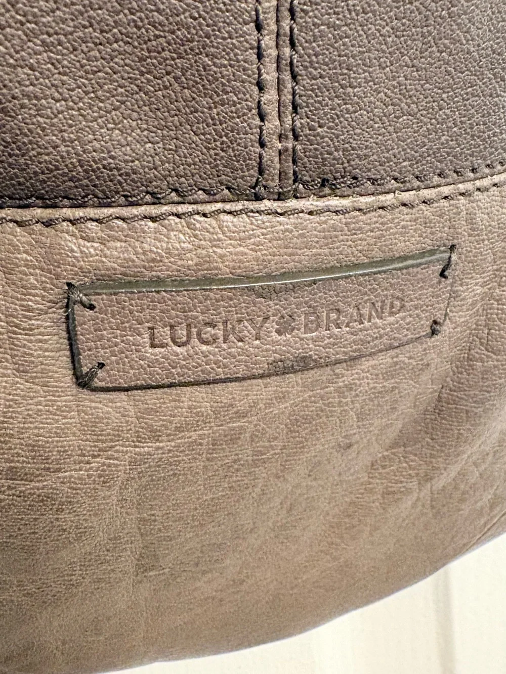 Lucky Brand Olive Brown Leather Hobo Slouchy Shoulder Bag